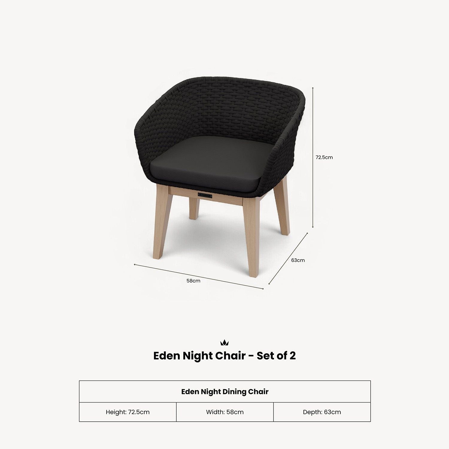 Royalcraft Eden Night Garden Dining Chair | Set of 2 | FSC Acacia