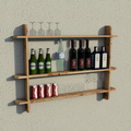 Large wooden interlock bar shelf for garden bar bottle and glass storage
