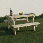 4 Seater Wooden Picnic Table | Treated Timber Garden Bench Table