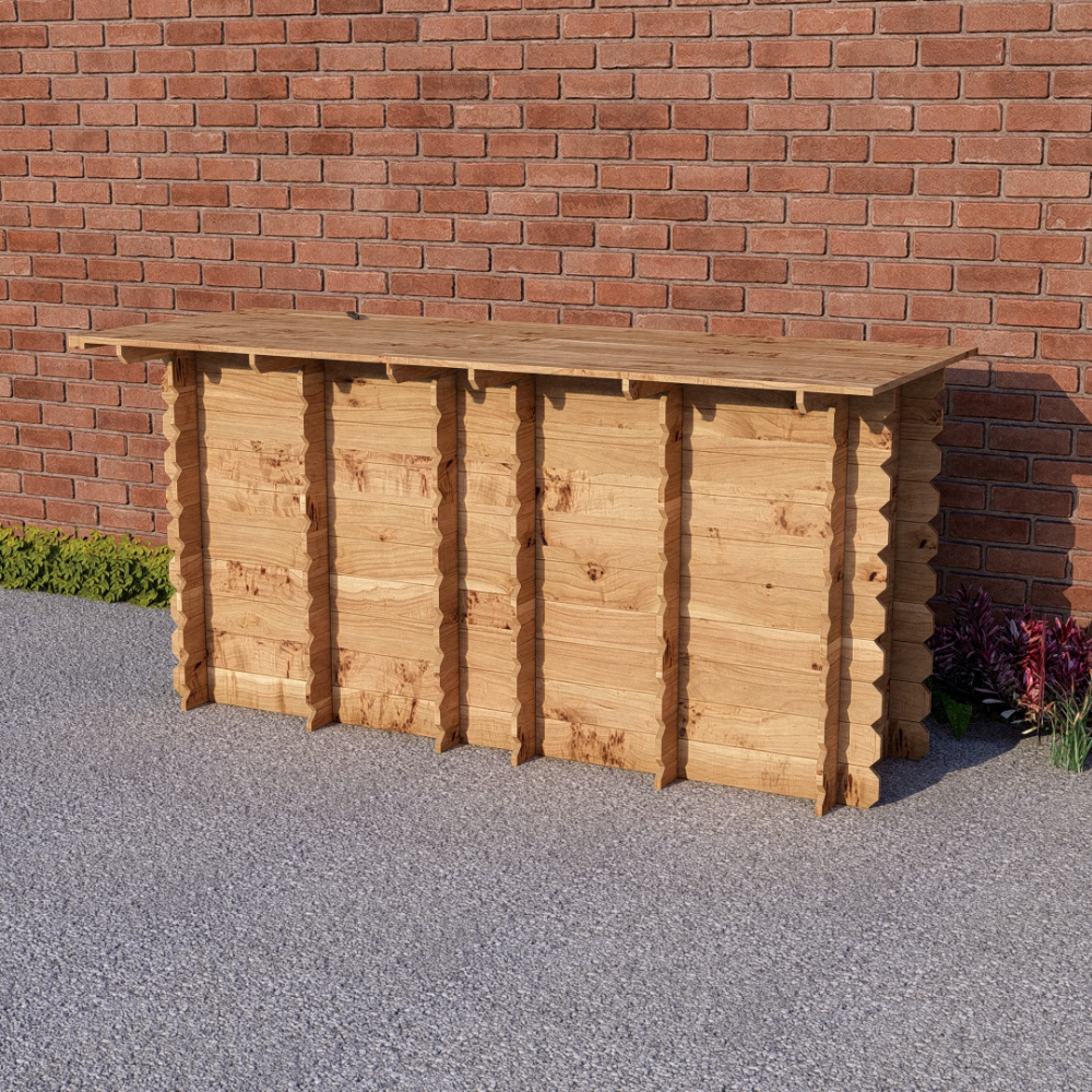 Large Wooden Interlock Bar | 2m Solid Timber Garden Bar