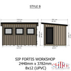 Fortis SIP Workshop Style B | End Door Insulated Garden Workshop
