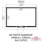 Fortis SIP Workshop Style E | Centre Door Insulated Garden Workshop