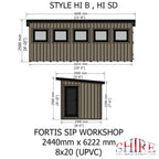 Fortis SIP Workshop Style B | End Door Insulated Garden Workshop