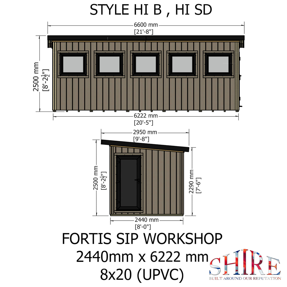 Fortis SIP Workshop Style B | End Door Insulated Garden Workshop