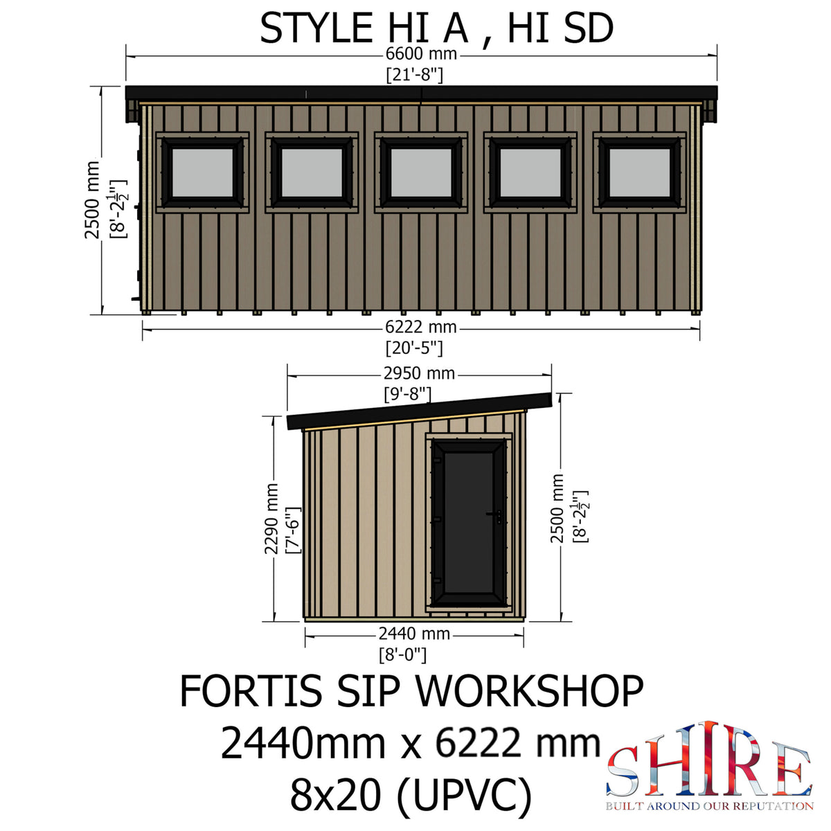 Fortis SIP Workshop Style A | End Door Insulated Garden Workshop