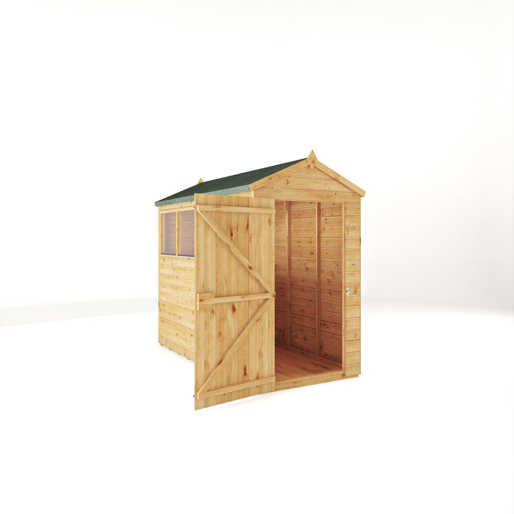 Mercia Woodsman Shiplap Apex 8x4 shed door open
