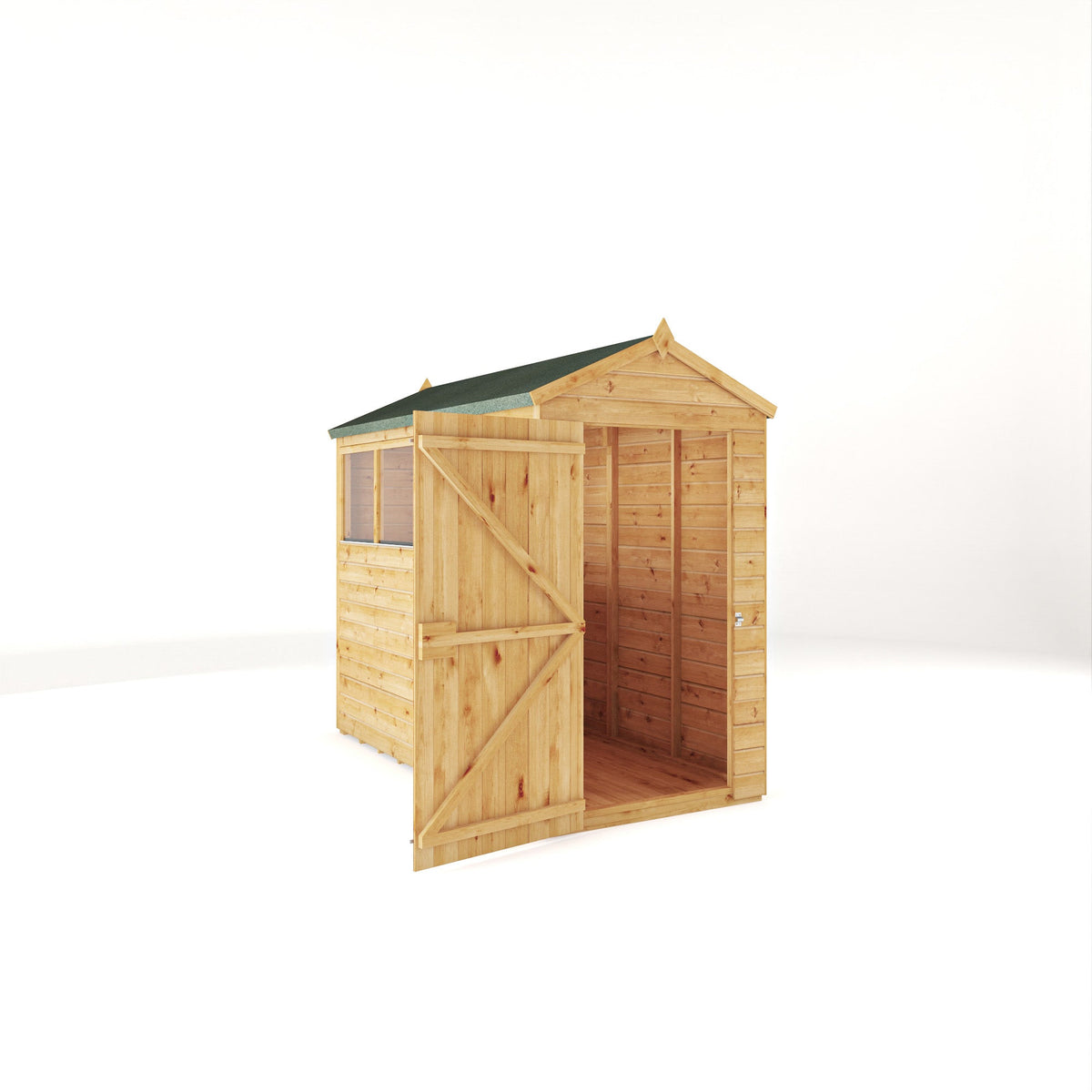 Mercia Woodsman Shiplap Apex 8x4 shed door open
