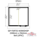 Fortis SIP Workshop Style C | Front Door Insulated Garden Workshop