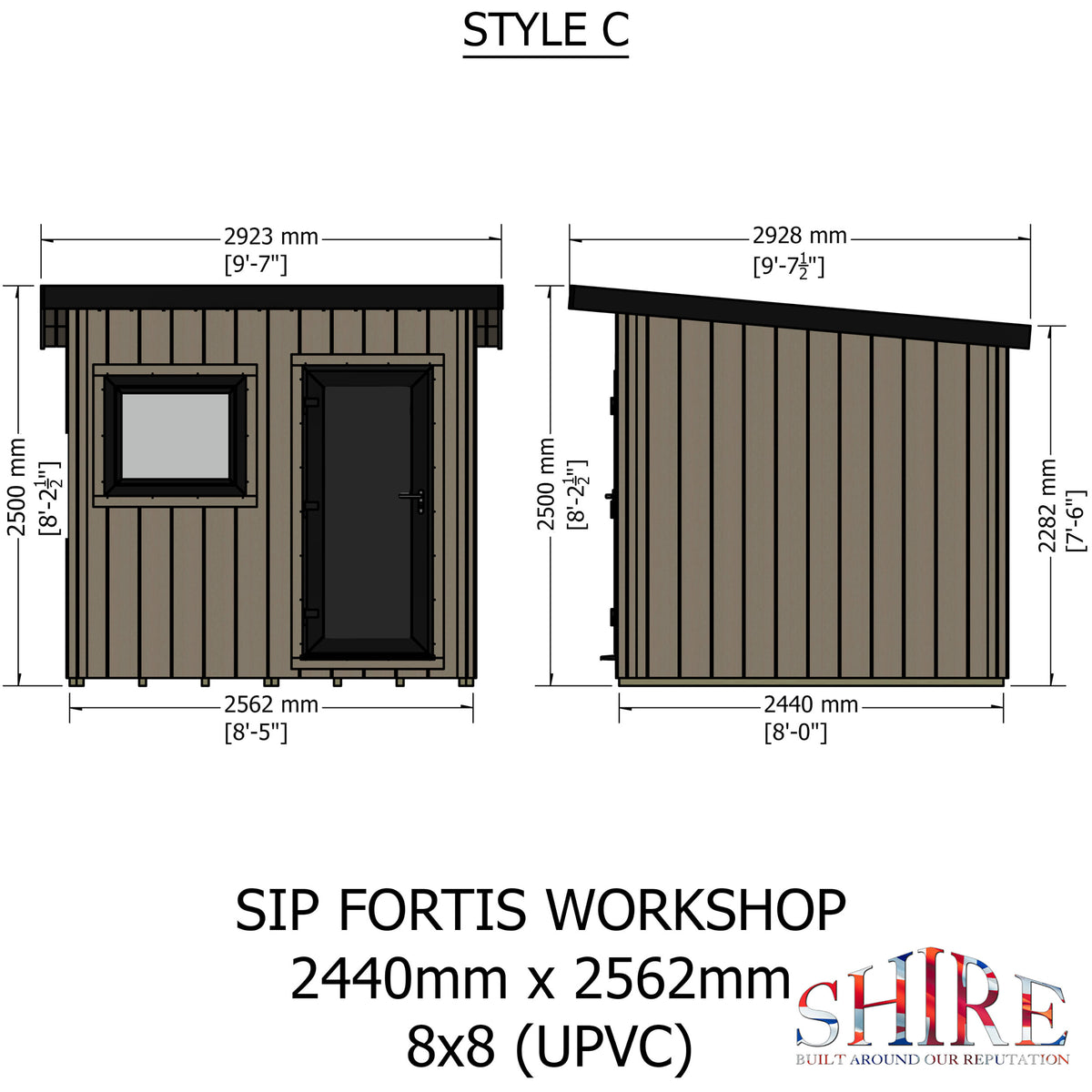 Fortis SIP Workshop Style C | Front Door Insulated Garden Workshop