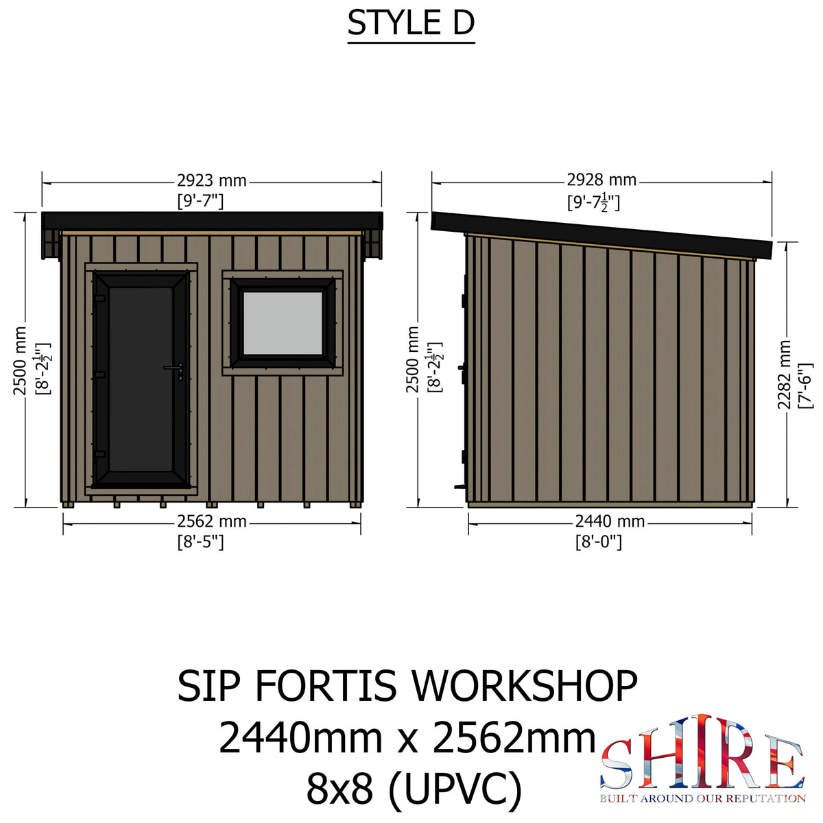 Fortis SIP Workshop Style D | Front Door Insulated Garden Workshop