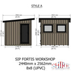 Fortis SIP Workshop Style A | End Door Insulated Garden Workshop