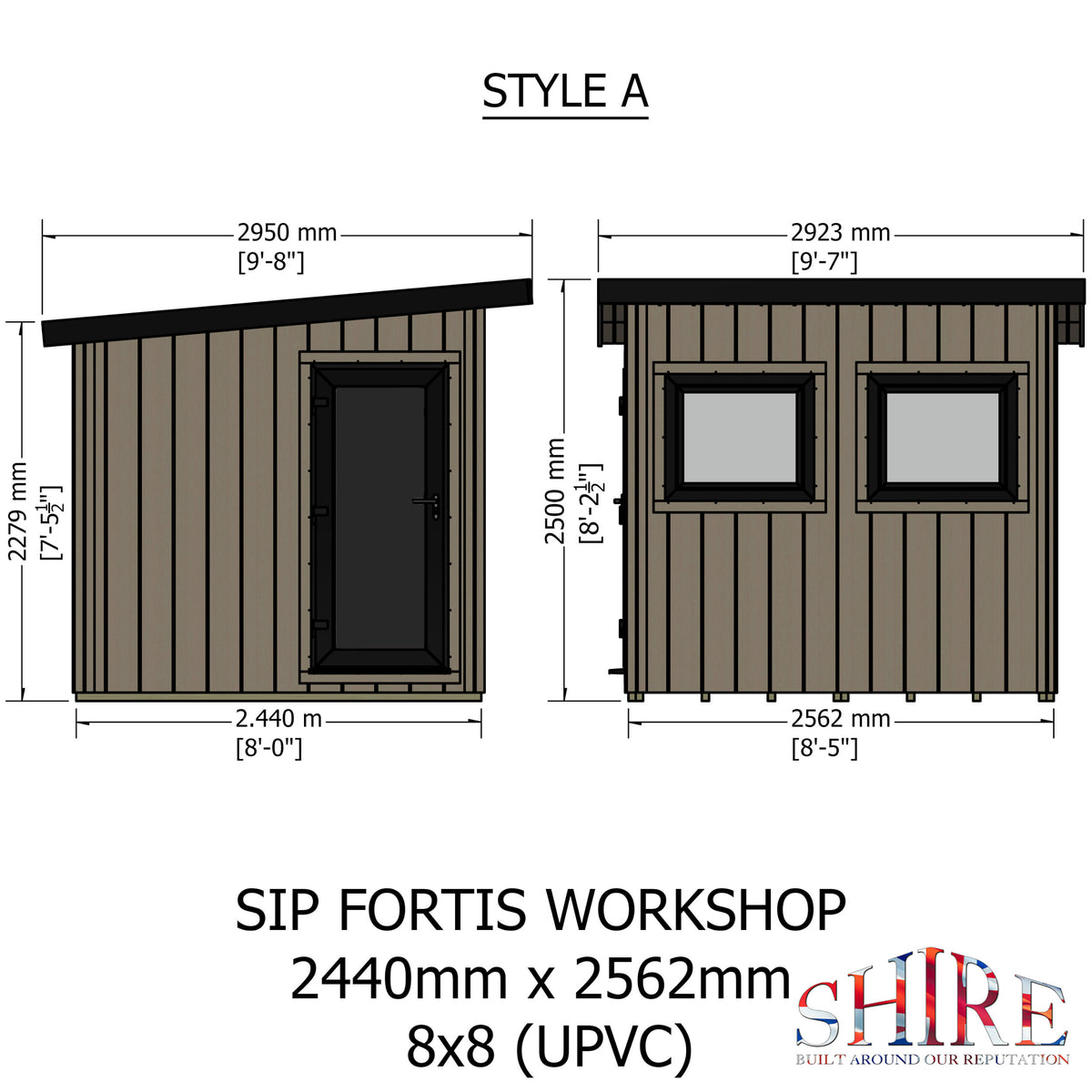 Fortis SIP Workshop Style A | End Door Insulated Garden Workshop
