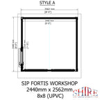 Fortis SIP Workshop Style A | End Door Insulated Garden Workshop