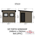 Fortis SIP Workshop Style B | End Door Insulated Garden Workshop