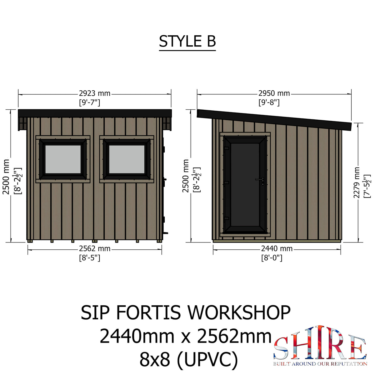 Fortis SIP Workshop Style B | End Door Insulated Garden Workshop