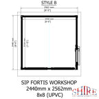 Fortis SIP Workshop Style B | End Door Insulated Garden Workshop