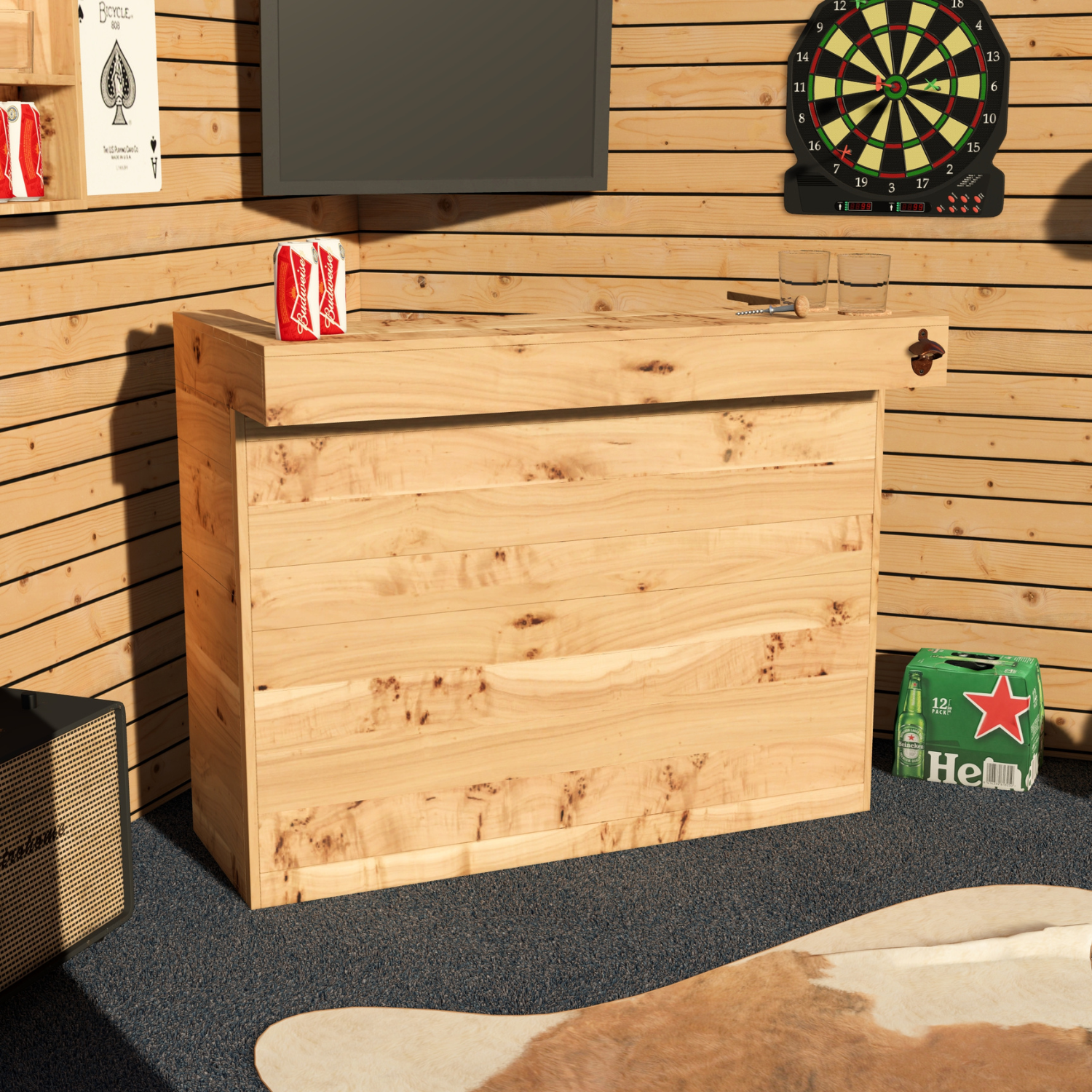 Rustic Wooden Garden Bar Man Cave Edition