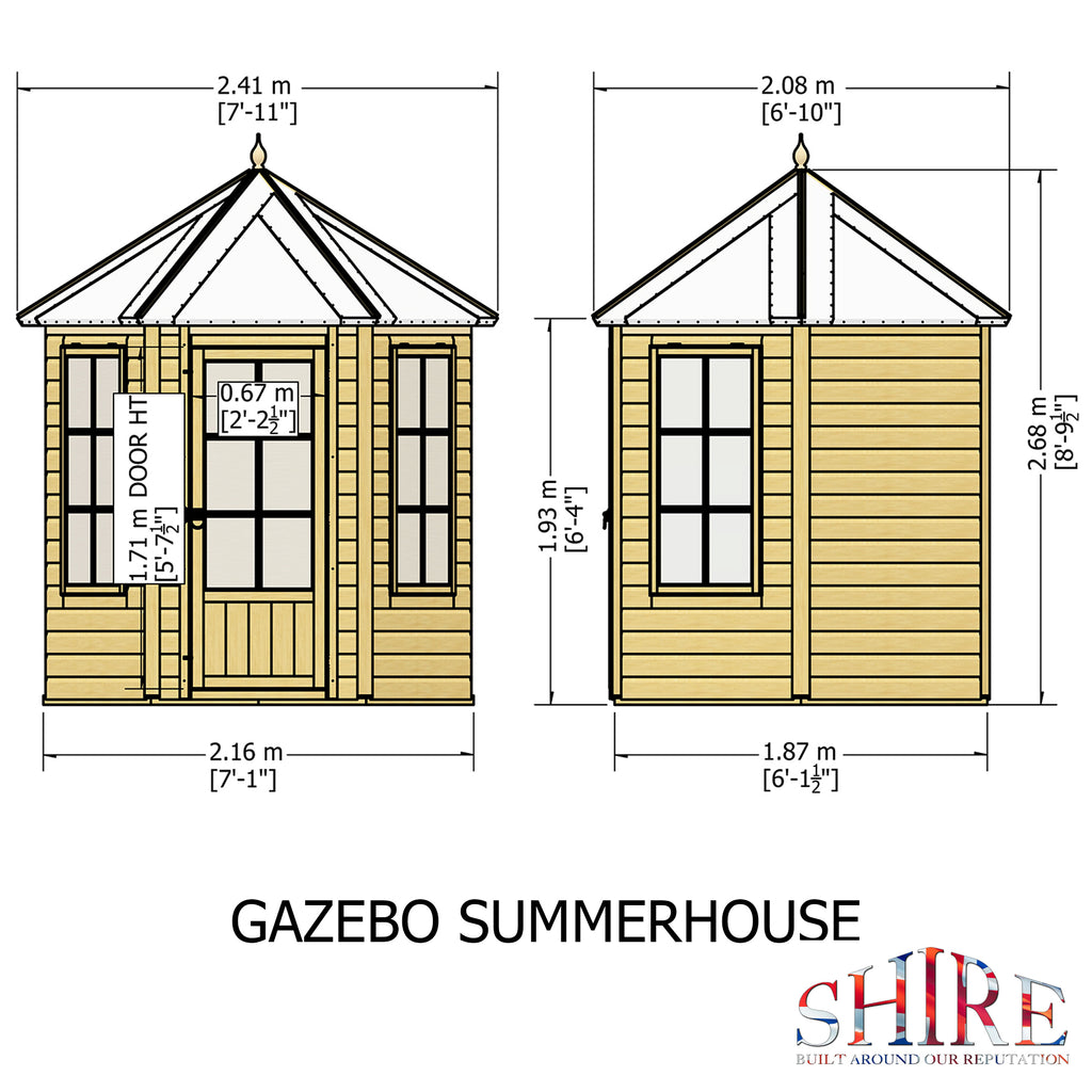 Gazebo Summerhouse size guide