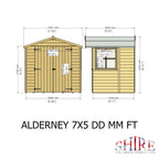 Alderney DD 7x5 – Shire double door timber shed