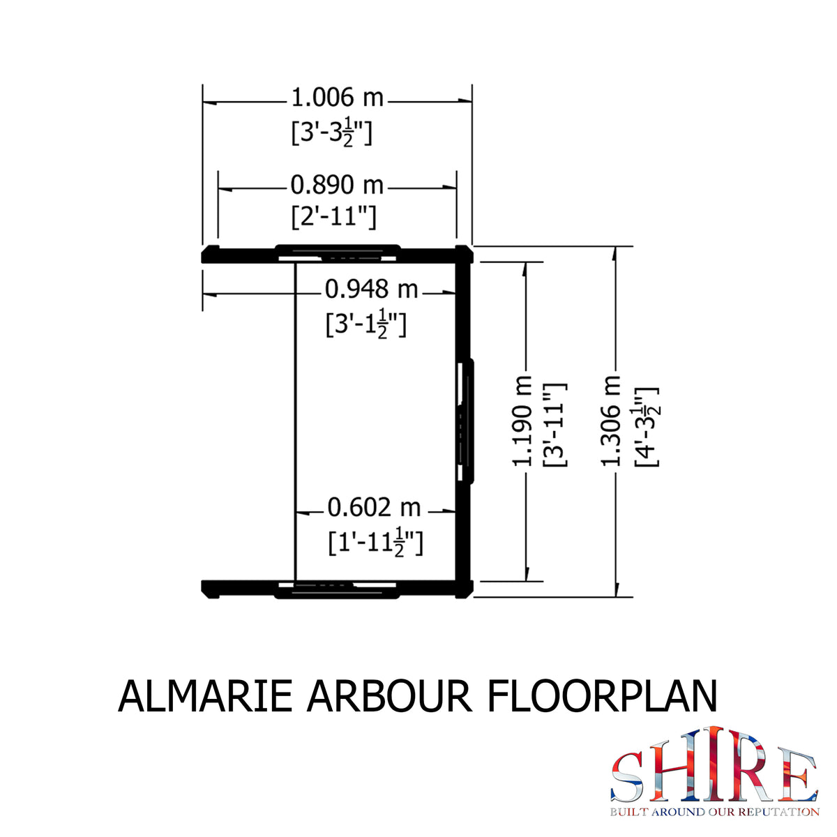 Almarie Arbour | 4x3 Pressure Treated Timber Garden Arbour