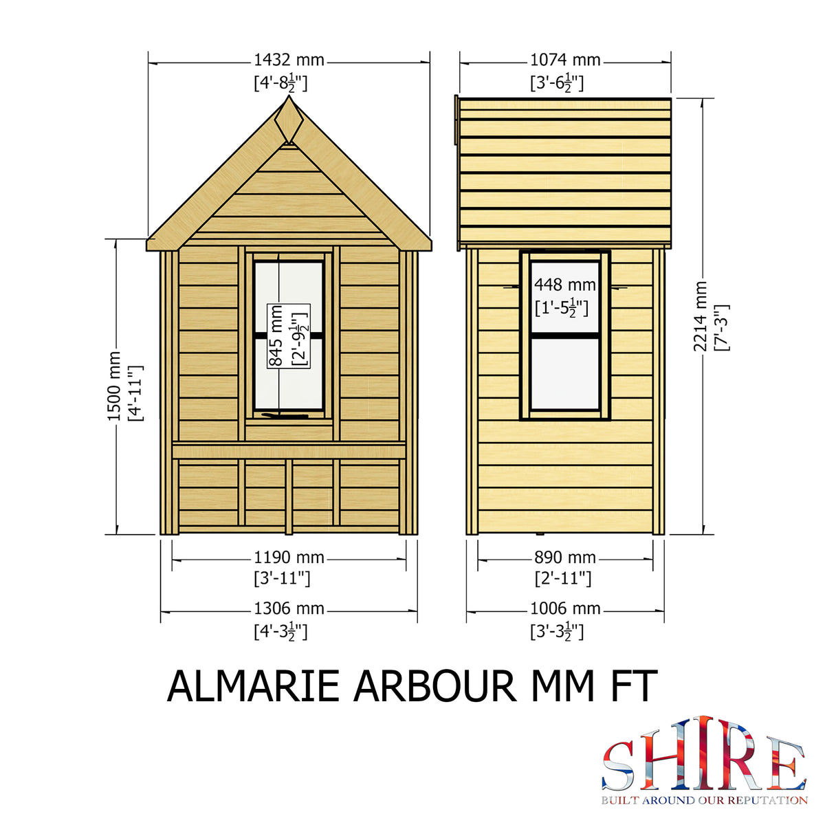 Almarie Arbour | 4x3 Pressure Treated Timber Garden Arbour