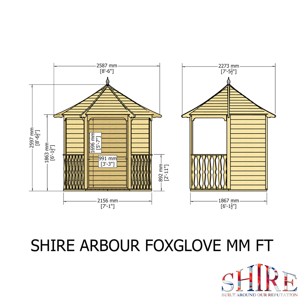 Shire Arbour | 7x6 Pressure Treated Timber Garden Arbour