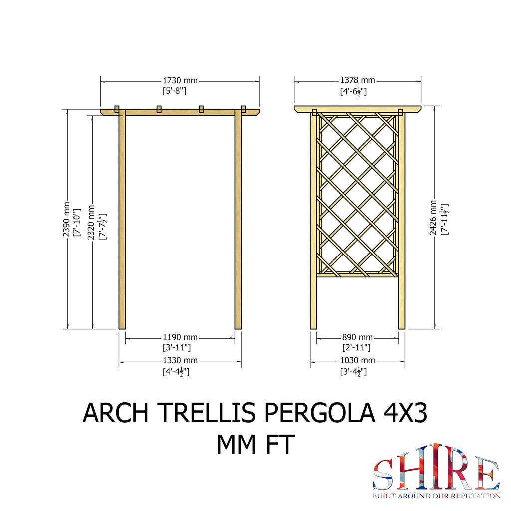 Arch Trellis Pergola | Pressure Treated Timber Garden Arch