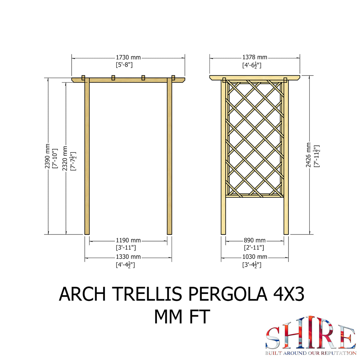 Arch Trellis Pergola | Pressure Treated Timber Garden Arch