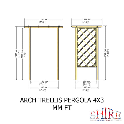 Arch Trellis Pergola | Pressure Treated Timber Garden Arch