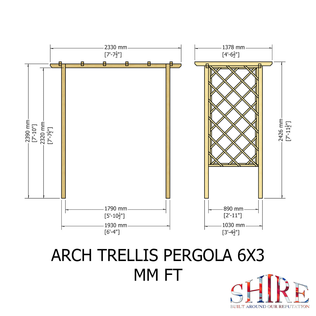 Arch Trellis Pergola | Pressure Treated Timber Garden Arch