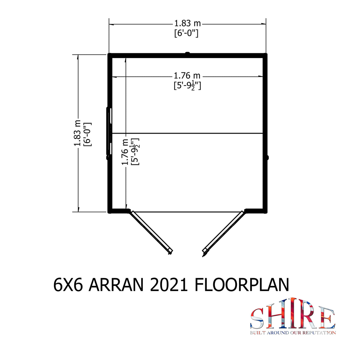 Arran DD 6x6 Garden Shed