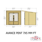 Avance Pent Summerhouse | 7x5 Shiplap Timber Pent Summerhouse
