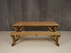 Abies Picnic Table Benches Set - Rustic Finish