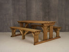 Abies Picnic Table Benches Set - Rustic Finish