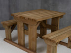 Abies Picnic Table Benches Set - Rustic Finish
