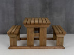 Abies Picnic Table Benches Set - Rustic Finish