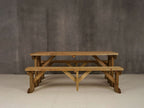 Abies Picnic Table Benches Set - Rustic Finish