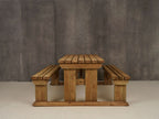 Abies Picnic Table Benches Set - Rustic Finish