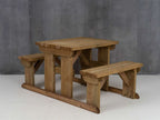 Abies Picnic Table Benches Set - Rustic Finish