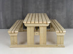 Abies Rounded Picnic Table and Benches Set