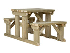Abies Rounded Picnic Table and Benches Set
