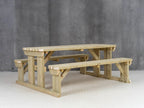 Abies Rounded Picnic Table and Benches Set