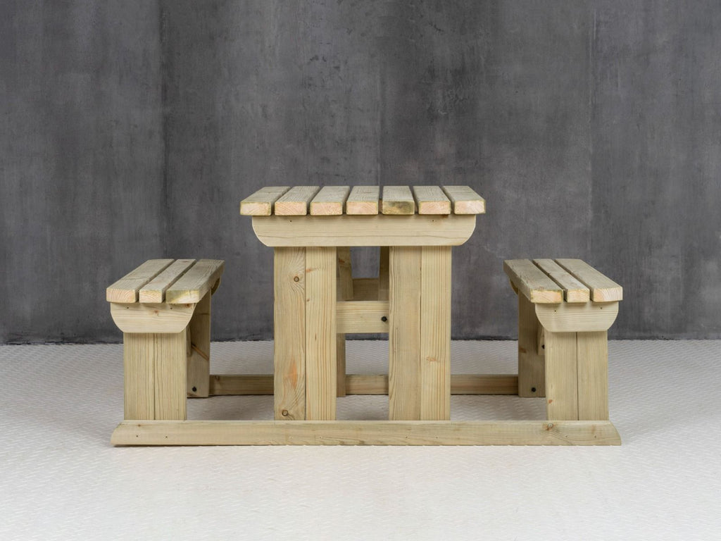 Abies Rounded Picnic Table and Benches Set