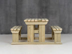 Abies Rounded Picnic Table and Benches Set