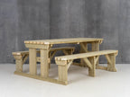 Abies Rounded Picnic Table and Benches Set