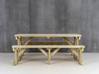 Abies Rounded Picnic Table and Benches Set