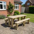 Abies Rounded Picnic Table and Benches Set
