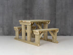 Abies Rounded Picnic Table and Benches Set