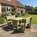 Alders Picnic Table Benches Set With Backrest