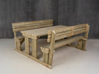 Alders Picnic Table Benches Set With Backrest